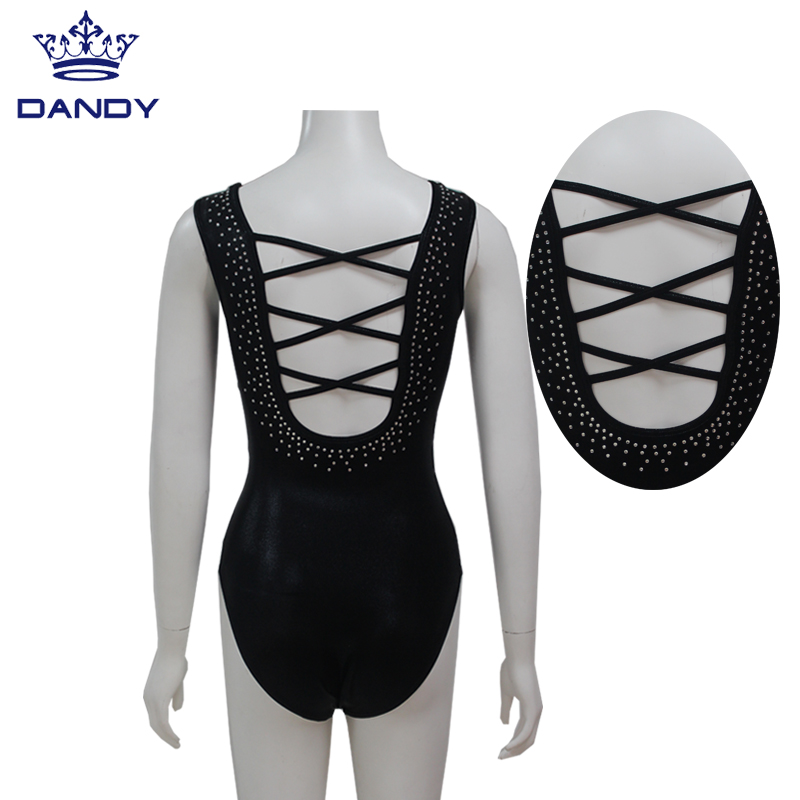 black gymnastics leotard