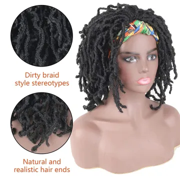 Synthetic Dreadlock Wig Nu Faux Locs Curly Headband Wig for Black Women Soft Nu Faux Locs Curly  Wavy Crochet Headband Wig