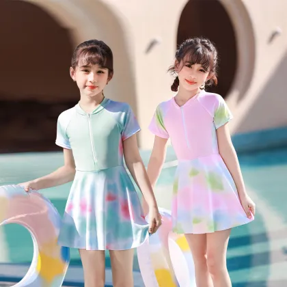 2024 Summer Girls' Swimsuits: Cute, Quick-Dry, Sports-Conservative, Sun Protection, Beach Wear