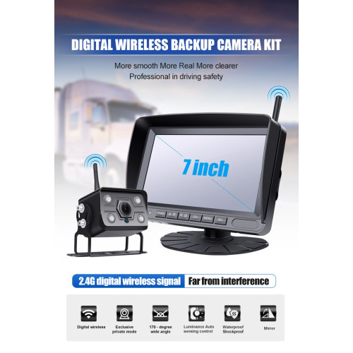 7-Inch Wireless Monitor Camera System Heavy Duty Vehicle