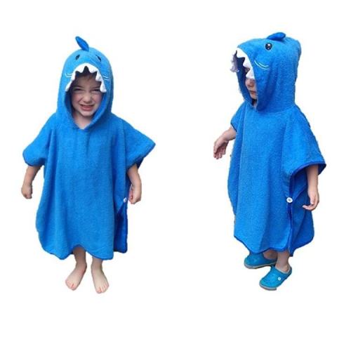 Cotton Cartoon Child Surf Changing Robe Poncho Handduk