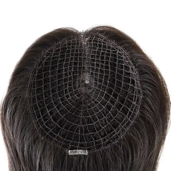 TP28 100% Virgin Unprocessed Cuticle Remy Human Hair Toupee: 16\" Women's Fish Net Topper