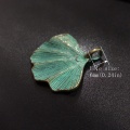 2pcs/bag 53*45MM Patina Plated Zinc Alloy Green Leaf Ginkgo Charms Pendants For DIY Accessories