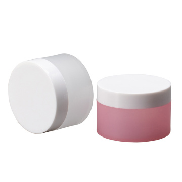 wholesale high quality 100g eco friendly dual compartment plastic pp frosted white cosmetic pot cream jar