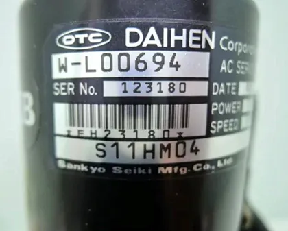 Sankyo OTC DAIHEN W-L00694 100w AC Servo Motor