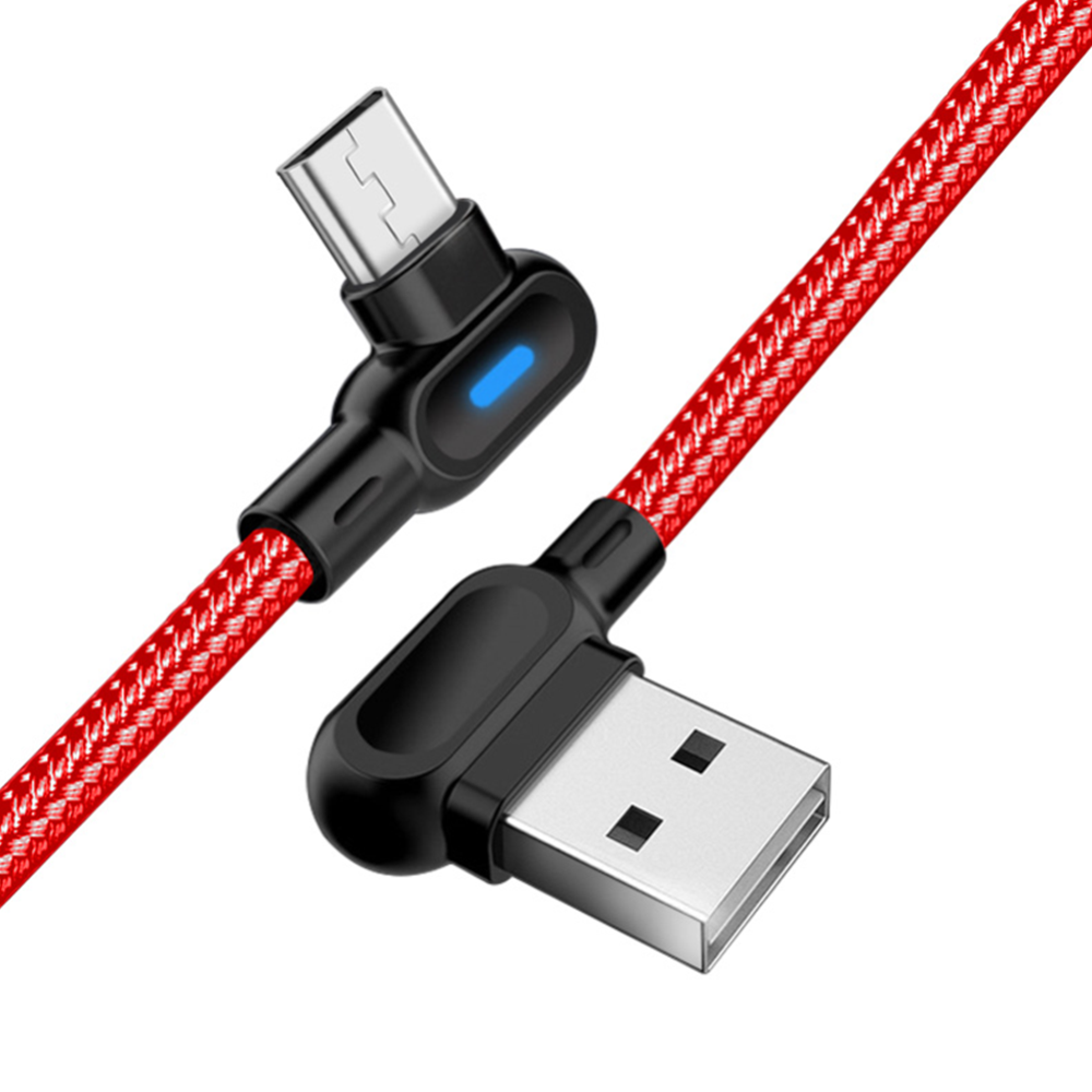 Câble de données Micro USB à 90 degrés LED à 90 degrés