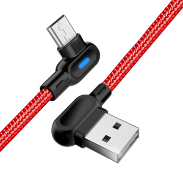 90度LED高速マイクロUSBデータケーブル