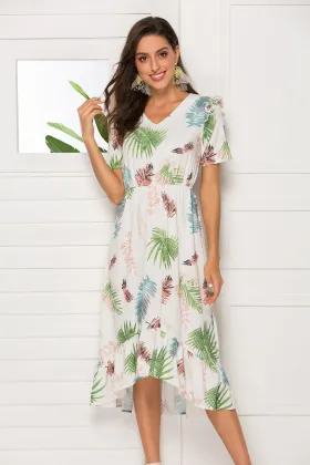 sweet floral Short Dress lady Summer Dresses