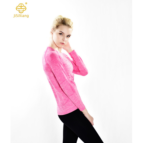 둥근 목 단색 요가 피트니스 뷰티 세트