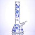 35 cm/13.8in, Hippiesglass, 2 colores de vaso de vaso de vidrio con piña y engranaje de dibujos animados, tubería de agua de vidrio de borosilicato, cachimba de vidrio