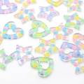 Popular Heart Star Shaped Resin Bead 100pcs/bag Charms For Girls Bedroom Ornaments Bracelet Necklace Bead Spacer
