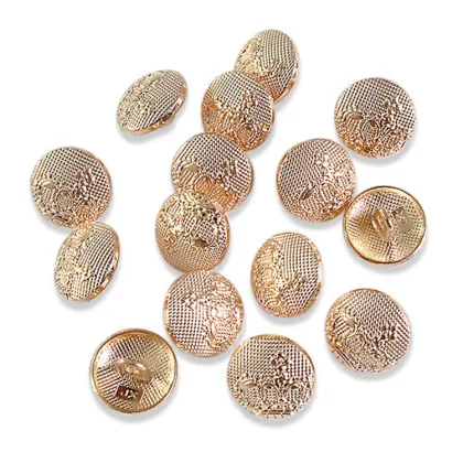 ballast-surfaced metal gold crown buttons