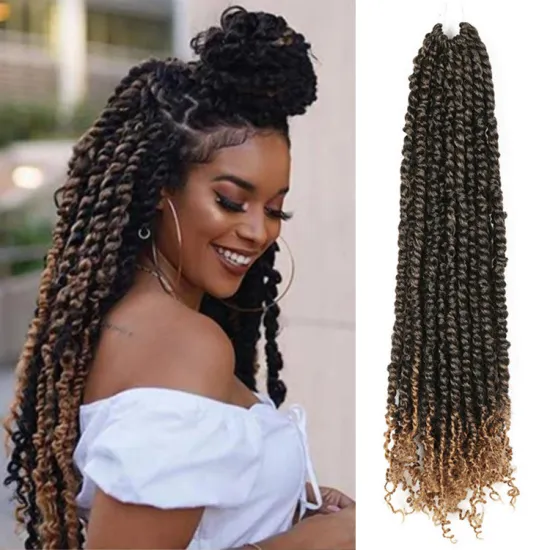 Synthetic Pre Passion Twist Crochet Hair free tress water wave braiding hair Extensions