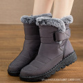 Flat bottomed waterproof cotton boots provide warmth