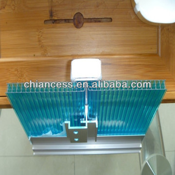 Waterproof U locked Daylighting 4 layer R-structure PC Sheet
