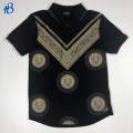 casual gold v shaped patterns men's polo shirts