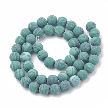 Pandahall 8mm Frosted Round Synthetic Malachite Beads: Craft and Jewelry Supply Search Engine