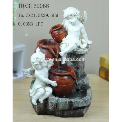 Customized home deocr gome and cherub water foutain