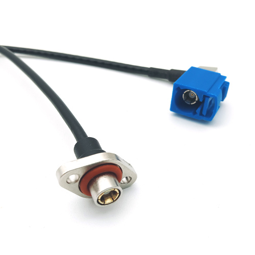 Angled Fakra Female to Waterproof SMB Female Cable