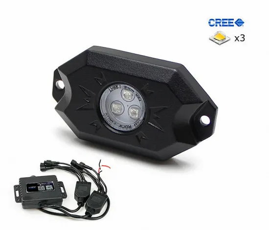 IP68 waterproof Aurora RGB off road led rock lights wireless Bluetooth control
