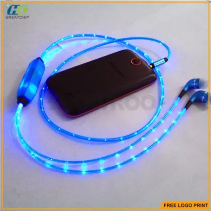 Colorful in-ear Wire Illuminated Glowing Earphone