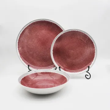 Reactive Glaze Ceramic Plates Dinner Set Modern