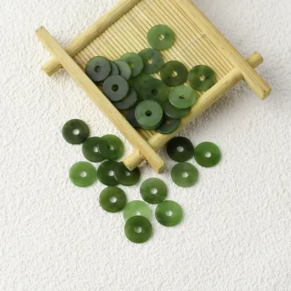 High Quality Hetian Jade Copper coin shape Cut