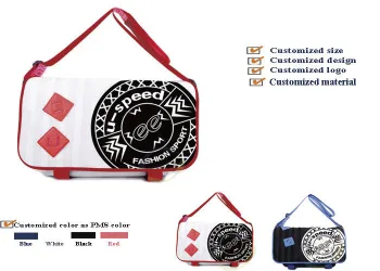 Customized Canvas Backpack Messenger Bags With Adjustable Padded Shoulder Strap