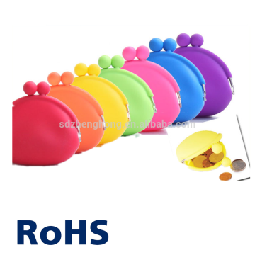 Colorful convenient fashionable silicone coin purse change wallet