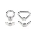 Polished stainless steel finger-tight butterfly nuts
