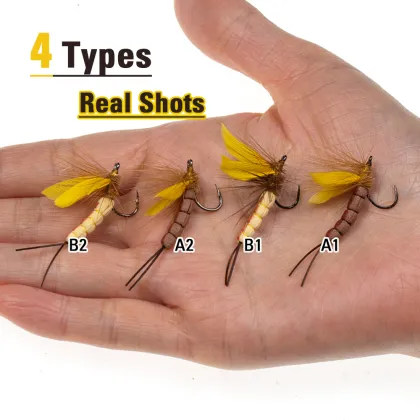 Yellow Drake Feather Wing Dry Fly for Bass and Trout Fishing