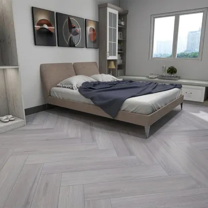 Cherry Wood Grain Bright Non-Slip Bedroom Wood Porcelain Tiles