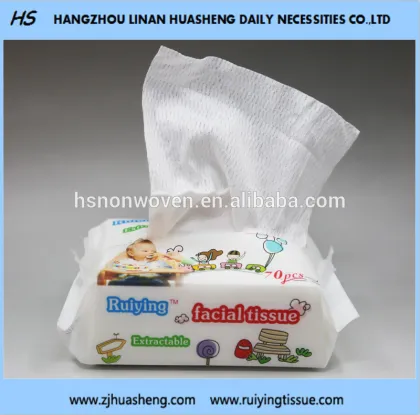 Facial Tissue in Extractable PE Film Pack Factory Price HS08 High Quality Facial Tissue