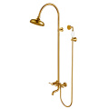 Exposed 3 Handle Tub And Shower Faucet