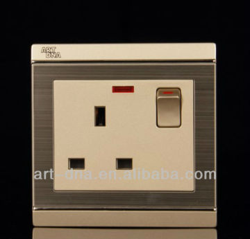 3 pi switch socket with neon BS style