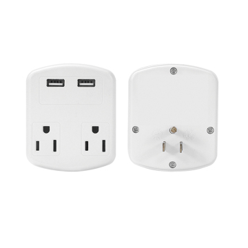 Customizable USA Travel Adapter Featuring 2 USB Ports and 2 Outlets