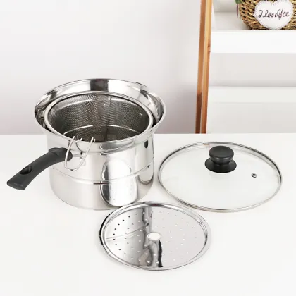 Stainless Steel Ramen Noodle Cooker Pot - Hot Sale Multifunction Soup Cooking Pot with Strainer