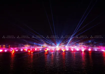 Floating Fountain in Lake