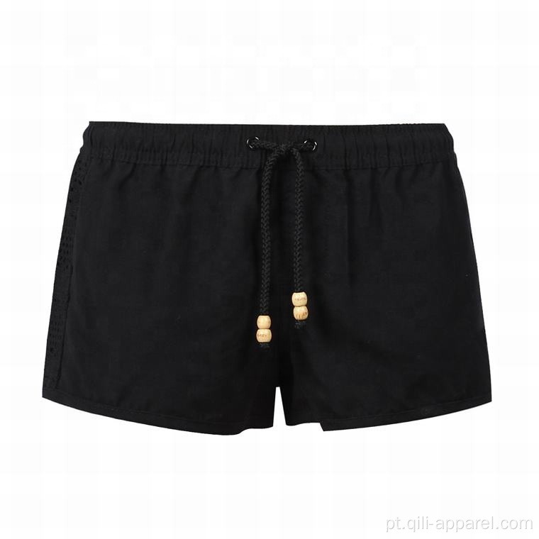 Shorts de natação verão preto quente feminino surf