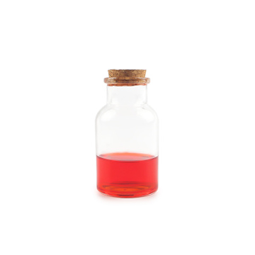 clear 125ml glass reagent bottle with cork stopper