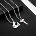 Couple a love key puzzle necklace