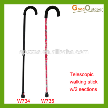 W734 Umbrella Handle Aluminum Alloy Two Sections Walking Cane