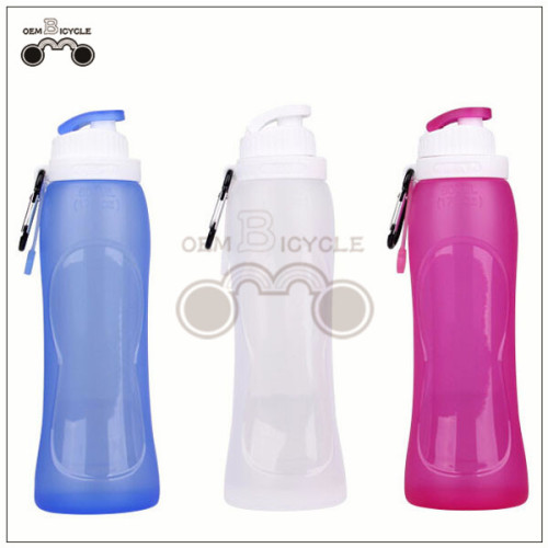 food-grade silicone foldable travelling bike bicycle water bottle for sale