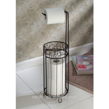 Tissue Roll holder stand free-standing bathroom organizer