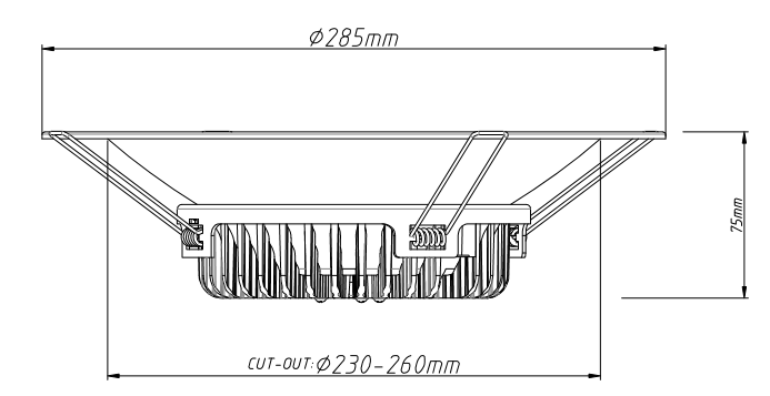 10 inch led downlight size