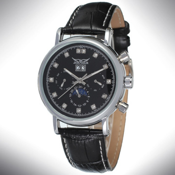 Leather Band Mens Automatic Tourbillon Date Watch
