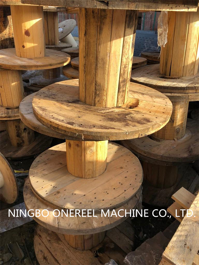 Used Wooden Cable Drum Cable Drum Roller Wooden Cable Reel - China Wooden  Reel, Wooden Pallets