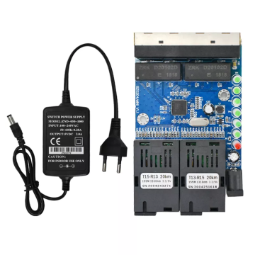 RPOE Switch PCBA Fiber Switch 2 Port FO SC AB 4 Port LAN