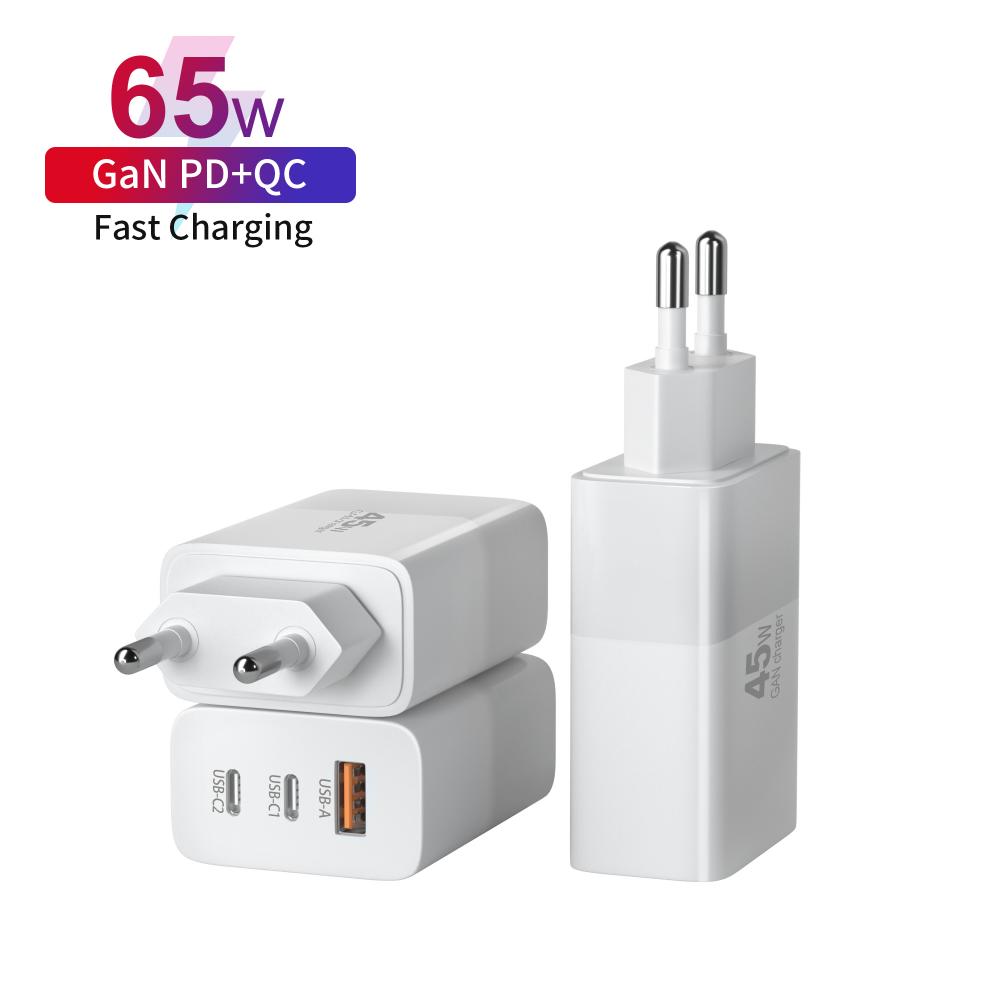 3-Port Gan Charger 45W الهاتف المحمول الهاتف المحمول شاحن سريع