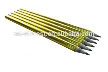Creative promotional newspaper pencils with golden and silver rod